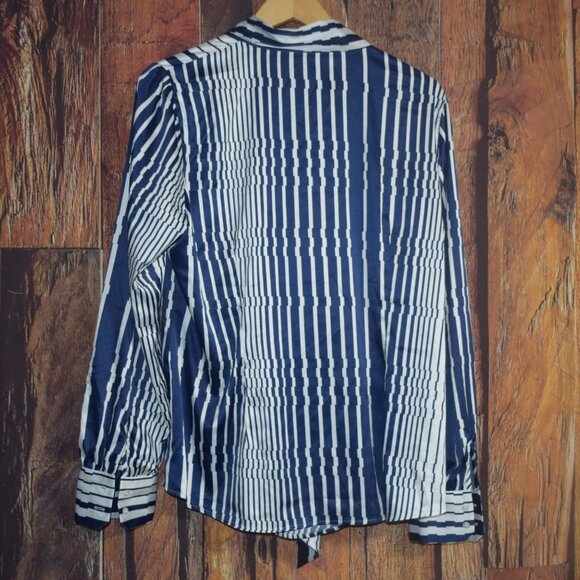 HAWES & CURTIS FITTED Tie Top Women's US 14 UK 18 Button-Up Shirt Blouse - Picture 5 of 7